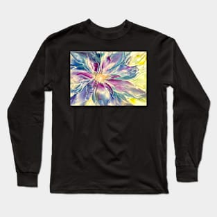 Colorful Clematis Abstract Bloom Long Sleeve T-Shirt